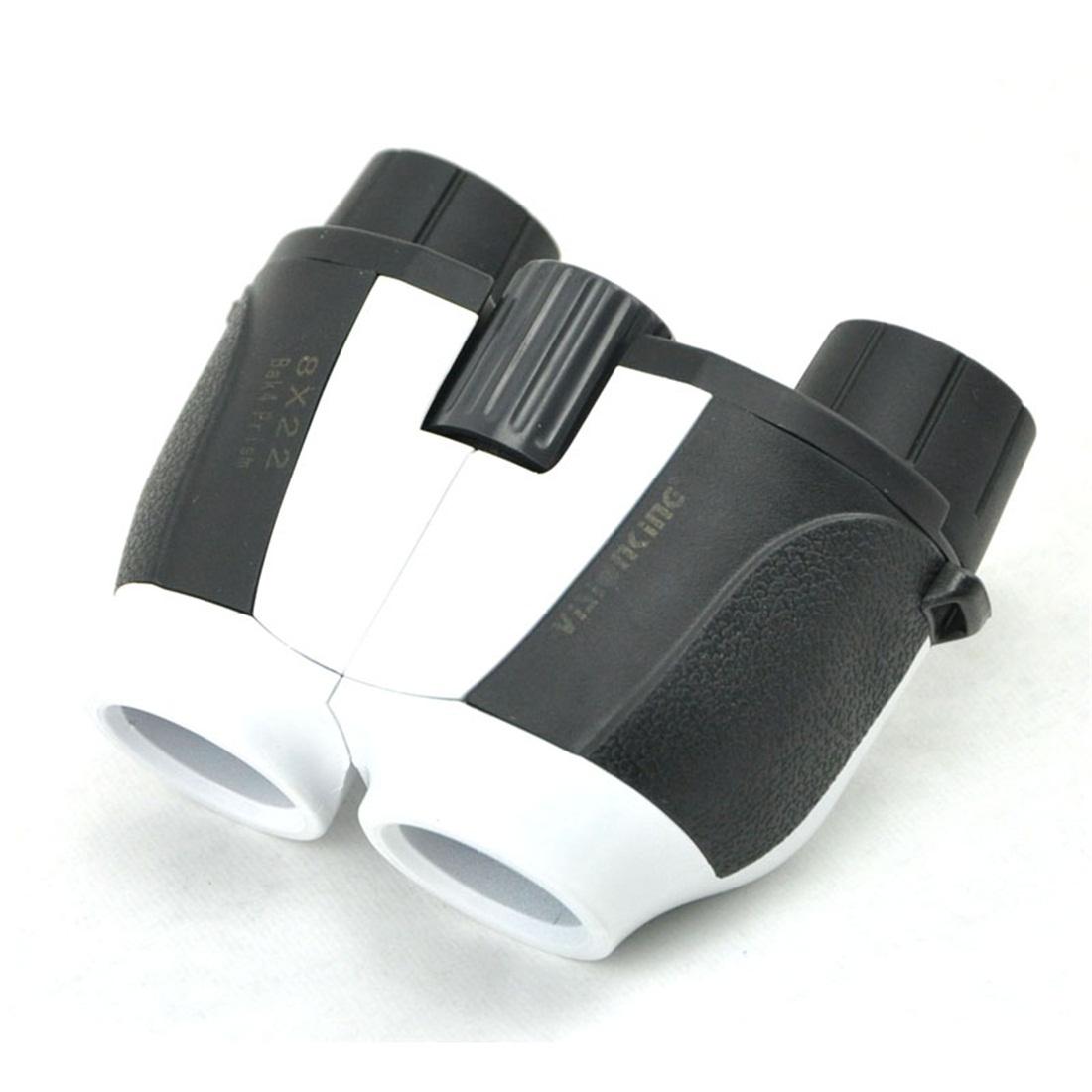 Vision King - Multi-Function Compact Binoculars, 8x Magnification, Night Vision HD Optics, Lightweight, Waterproof, White/Black