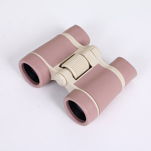 Kids Toy Binoculars - 4x Magnification, Lightweight, Easy-To-Use-Focus, ABS Safe Construction, Brown/Pink/Yellow/Green