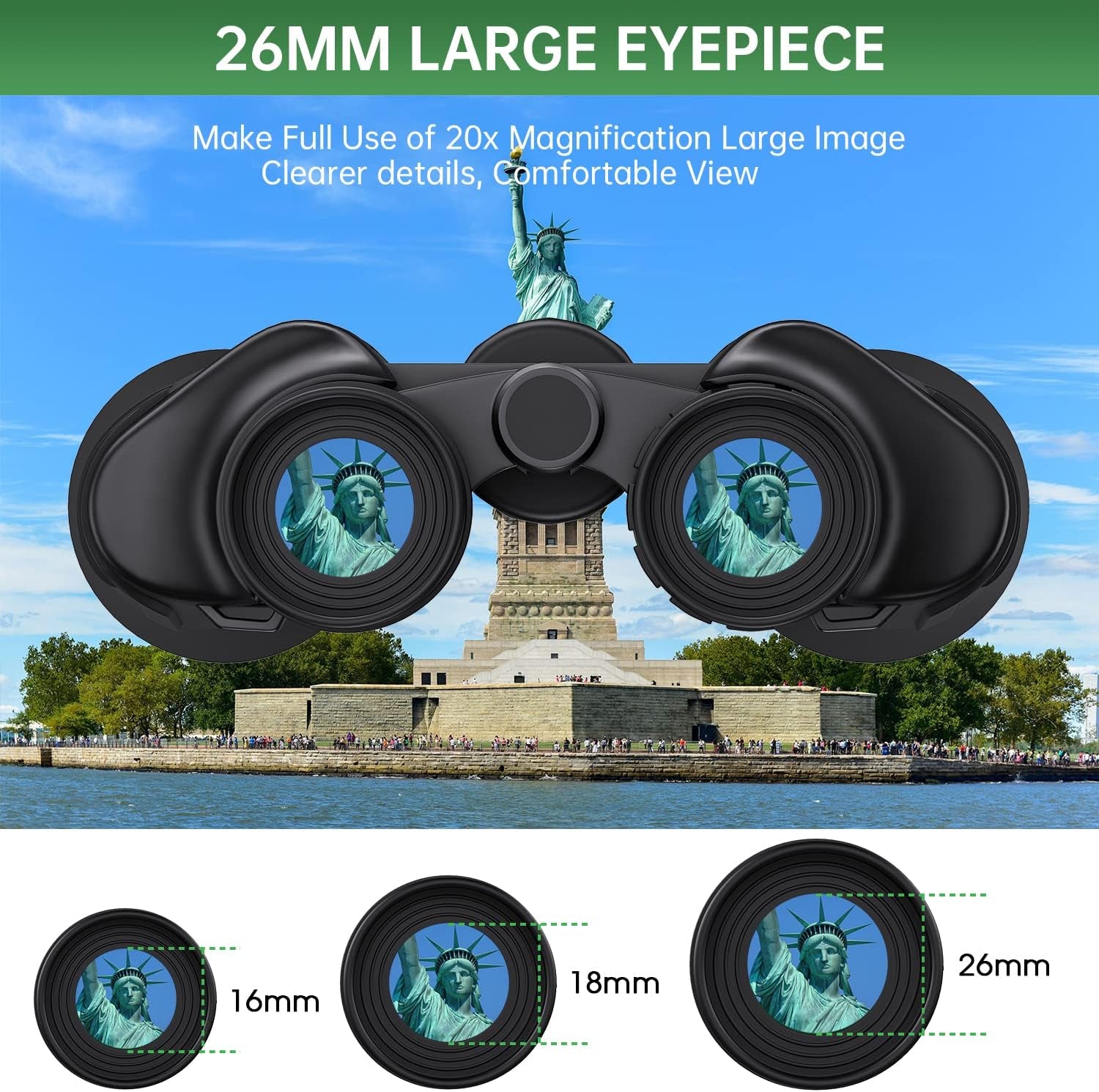 20X50 High Powered Binoculars for Adults, Waterproof Compact Binoculars with Low Light Vision for Bird Watching Hunting Football Games Travel Stargazing Cruise with Carrying Bag