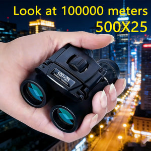 500X25 HD Powerful Binoculars 100000M Long Range Folding Mini Telescope FMC Optics for Outdoor Camping Travel Hunting Sports