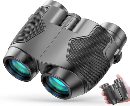 Binoculars 12X25 for Adults and Kids Night Vision Binoculars Compact Binocular Large Eyepiece Waterproof Binocular Wide Field of View for Bird Watching, Hiking, Hunting, Concert with Carrying Bag