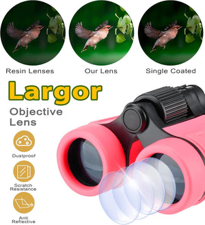 Binoculars for Kids for 3-12 Years Boys and Girls Valentines Day Gifts for Kids Toy Binoculars for Bird Watching, Educational Insights, Camping, Science, Detective