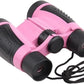 Kids Binoculars Toy Shockproof Telescope Large View 5X30 Portable Compact Binoculars Magnification Toy for Exploration Bird Watching Hiking, Pink