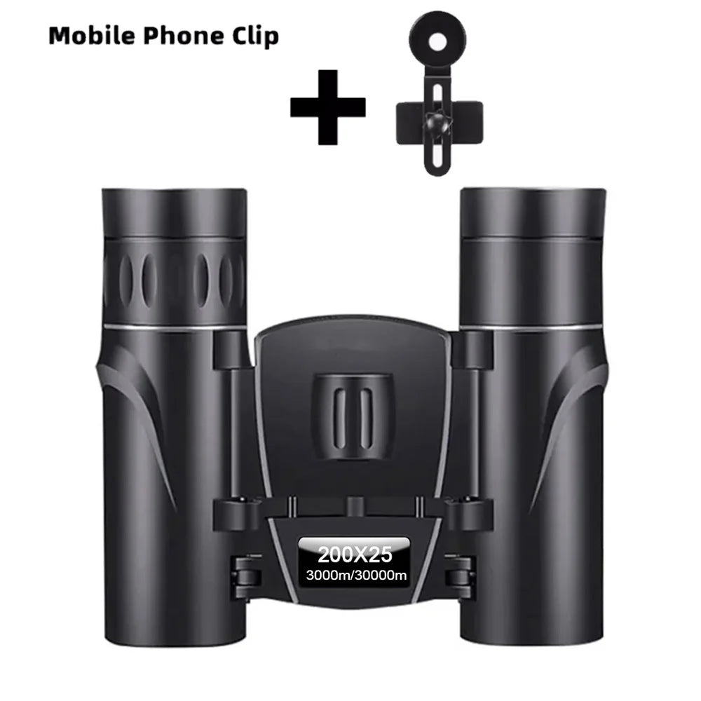 200X25 High Powered Mini Pocket Binoculars for Adults and Kids with Bak4 Prism Compact Binoculars Telescope for Hunting Concert