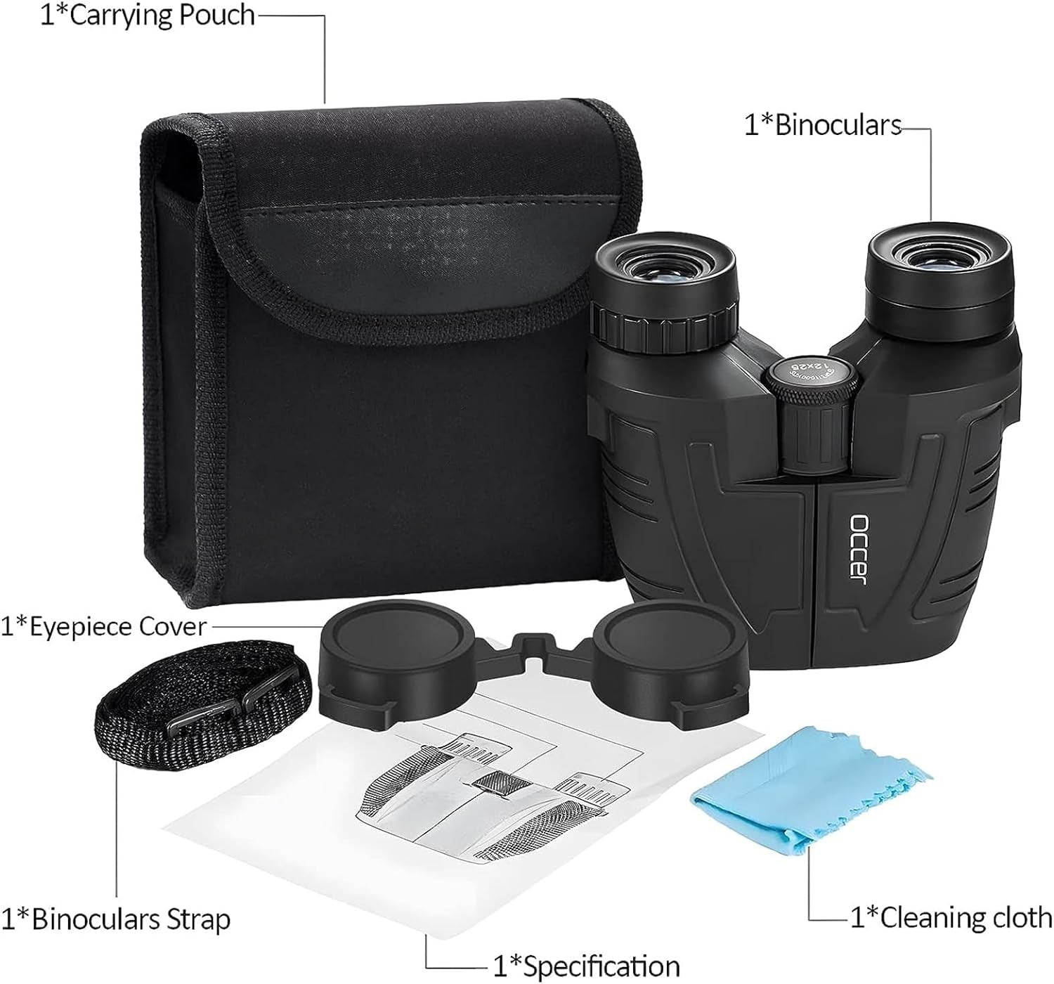 12X25 Compact Binoculars with Clear Low Light Vision, Large Eyepiece Waterproof Binocular for Adults Kids,High Power Easy Focus Binoculars for Bird Watching,Outdoor Hunting,Travel,Sightseeing