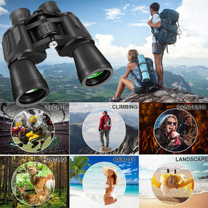 20X50 High Power Binoculars for Adults, HD Waterproof Binoculars with BAK4 Prism & FMC Lens,Portable Binocular Bird Watching Hunting Football Games Cruise with Carrying Bag,Strap,Phone Adapter-Black