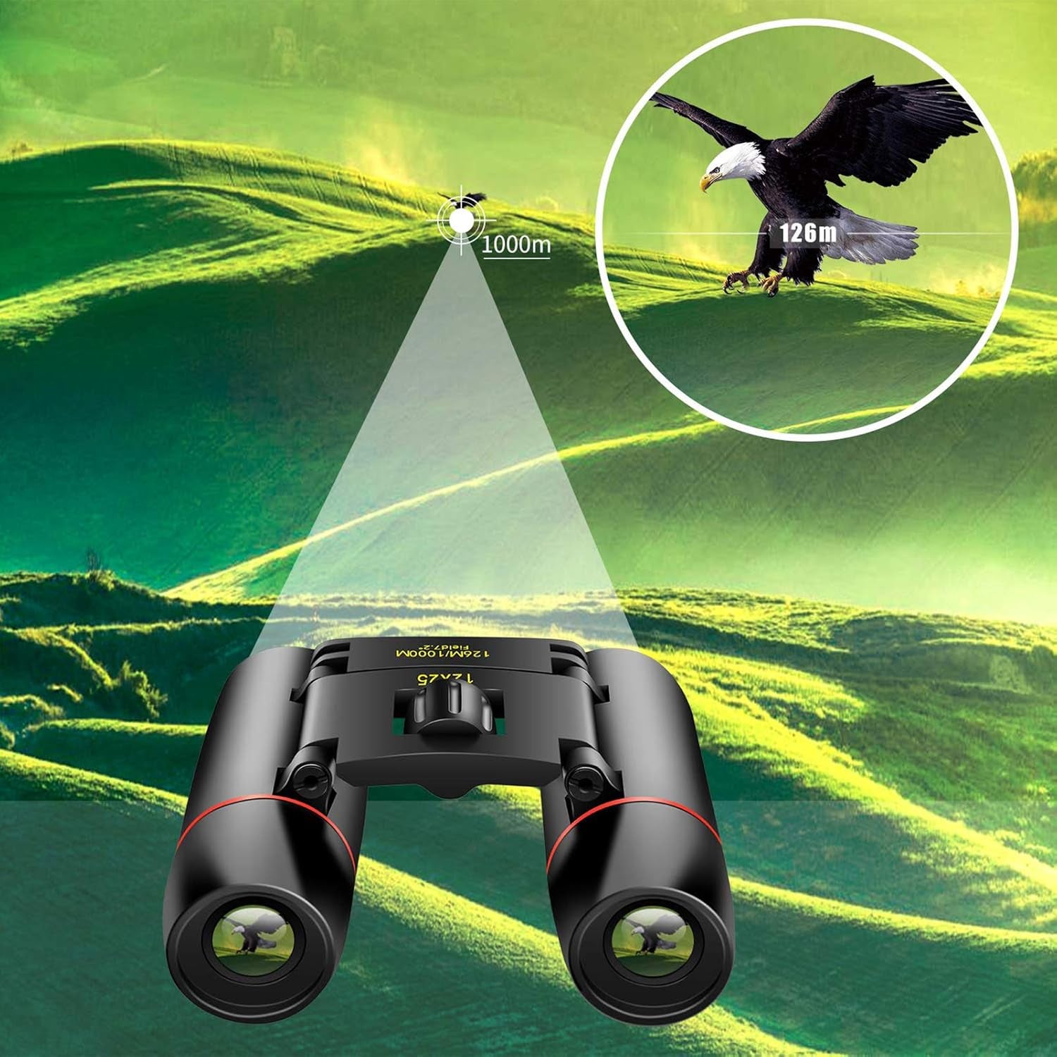 12X25 Small Pocket Binoculars Compact Adults,Mini Kids Binoculars Boys for Bird Watching,Concert Theater Opera