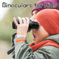 Kids Binoculars Shock Proof Toy Binoculars Set for Age 3-12 Years Old Boys Girls Bird Watching Educational Learning Hunting Hiking Birthday Presents Black