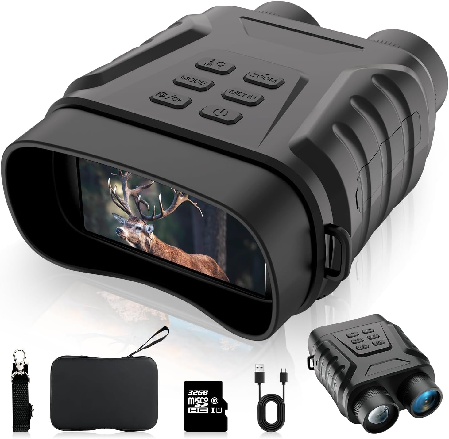 Ultimate 4K Night Vision Goggles - 8X Digital Zoom Binoculars with 3" Screen & Adjustable IR Light for Camping & Hunting, 200M Range, 32GB Storage