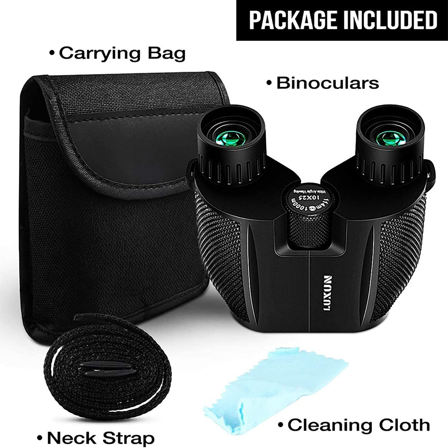 Compact Binoculars, Foldable Waterproof BAK-4 Binoculars 10 X 25 Prism Hunts Bir