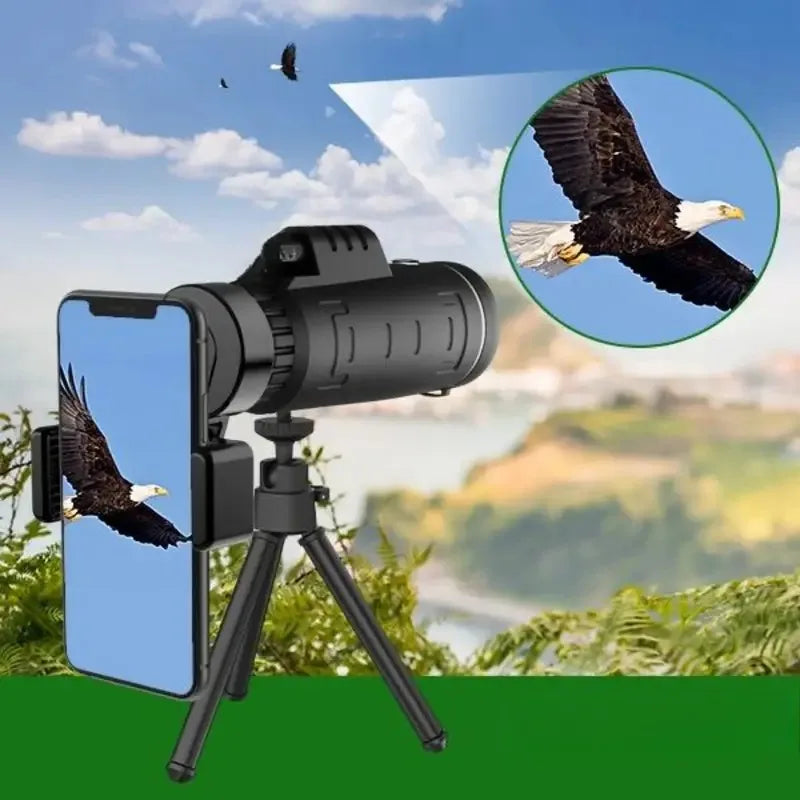 10-300X40 Zoom Telescope HD 4K Portable Strong Binoculars Long Range Professional Monocular Bak4-Prisms for Hunting Camping
