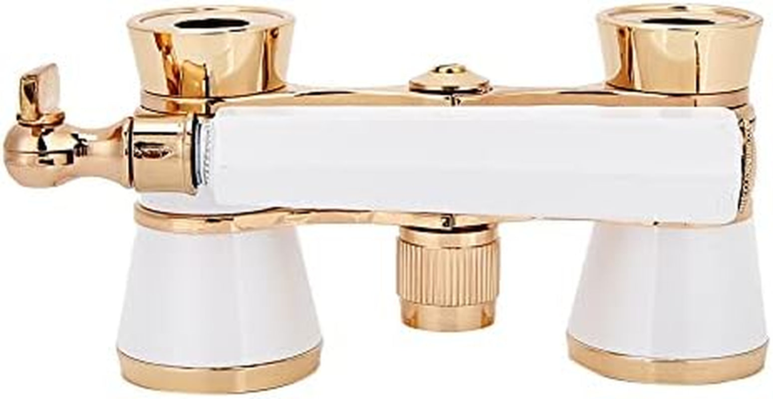 Opera Binoculars Theater Glasses Opera Glasses Binoculars 3X25 Magnification BK7 Optical Glass Lens Central Focus with Handle for Adults Kids Women in Concerts Theaters (White)