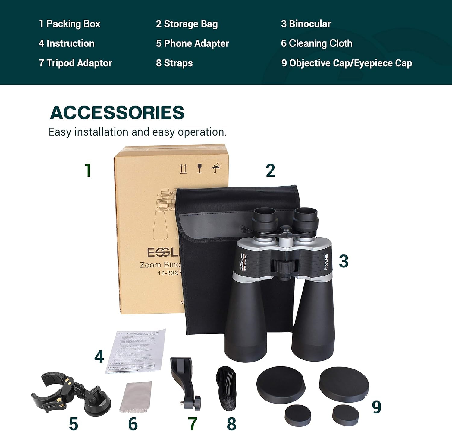 Astronomy Binoculars 13-39X70 Zoom Giant Binoculars with Tripod Adapter Phone Adapter and Case Binoculars for Bird Watching Hunting and Stargazing (13-39X70)