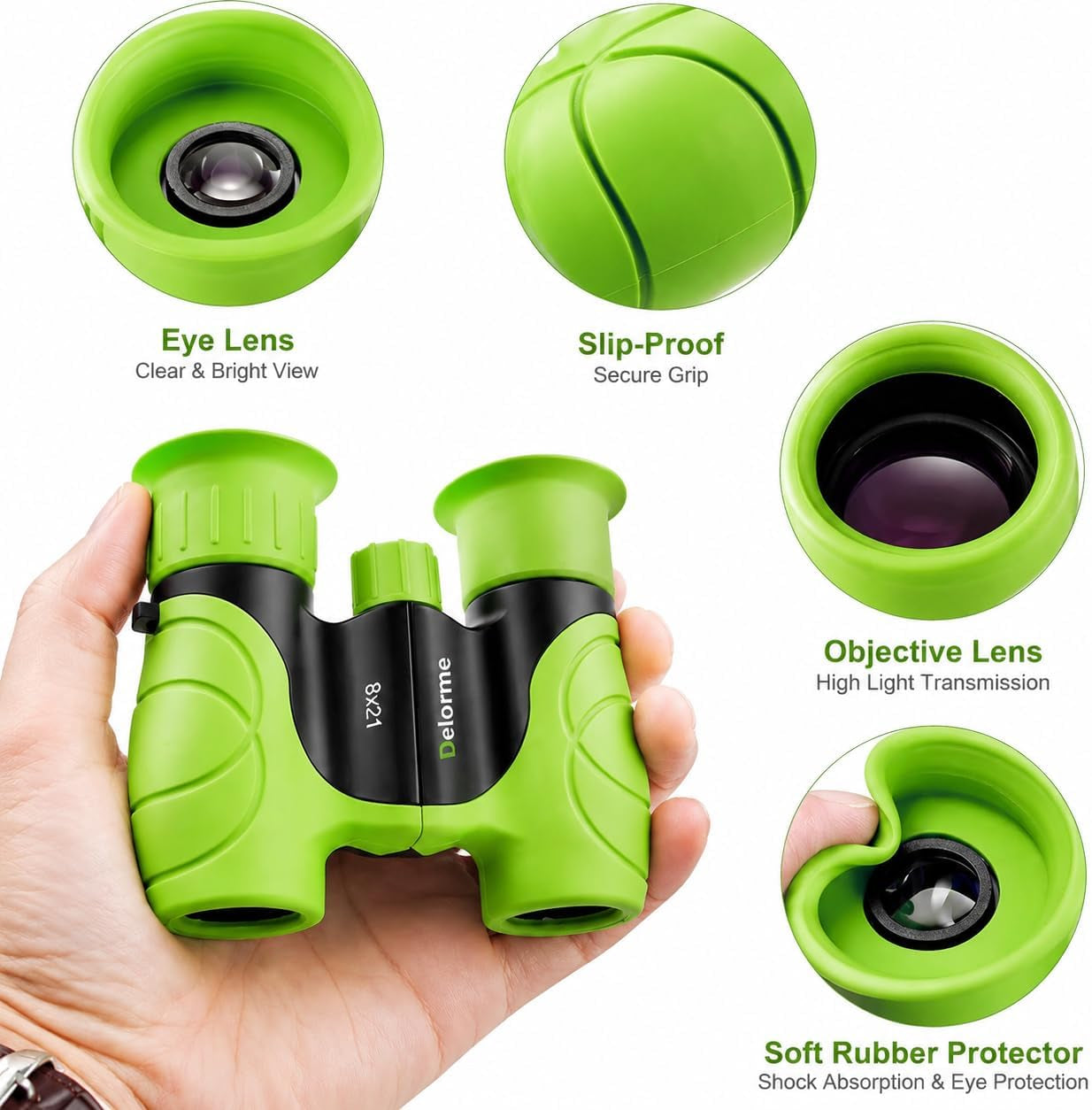 Kids Binoculars,Shockproof 8 X 21 High Resolution Compact Kids Binoculars Real for Boys and Girls,Perfect for Bird Watching, Hiking,Camping,Travel, Christmas Birthday Gift
