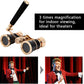 Opera Binoculars Theater Glasses Opera Glasses Binoculars 3X25 Magnification BK7 Optical Glass Lens Central Focus with Handle for Adults Kids Women in Concerts Theaters (Black)