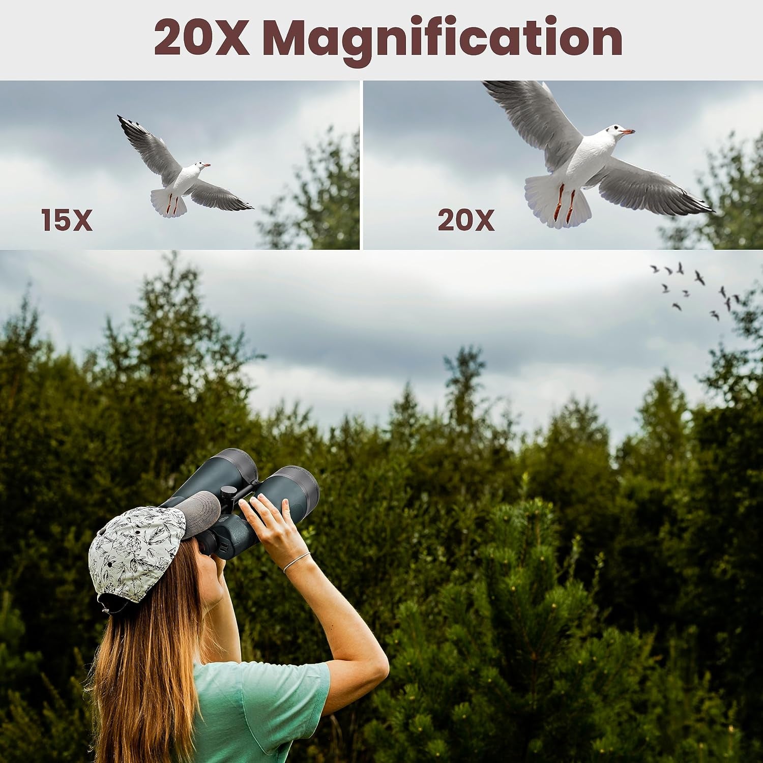 Astronomy Binoculars - 20X80 for Adults, Outdoor Waterproof Binoculars for Bird Watching, Travel and Stargazing with Tripod Adapter and Carrying Bag